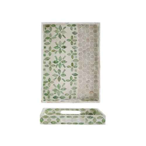 Green Seashell Lacquer Trays