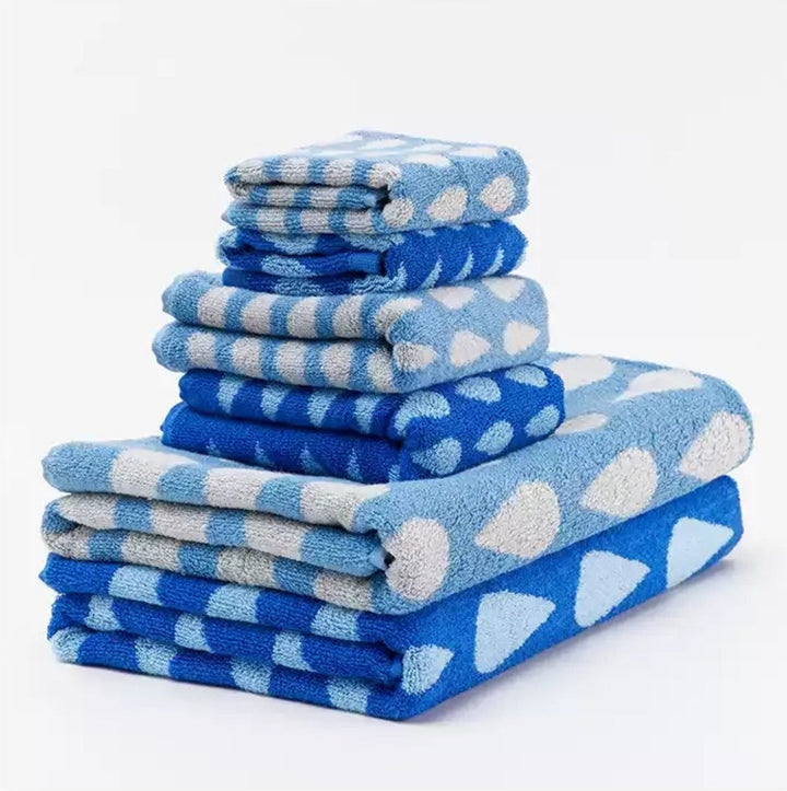 Blue Raindrop Towels