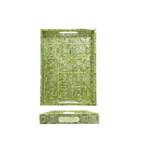 Green Seashell Lacquer Trays