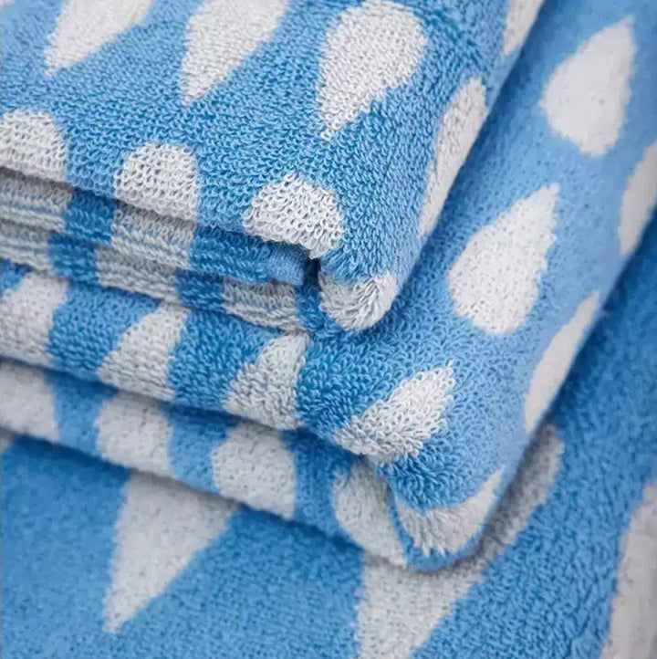 Blue Raindrop Towels