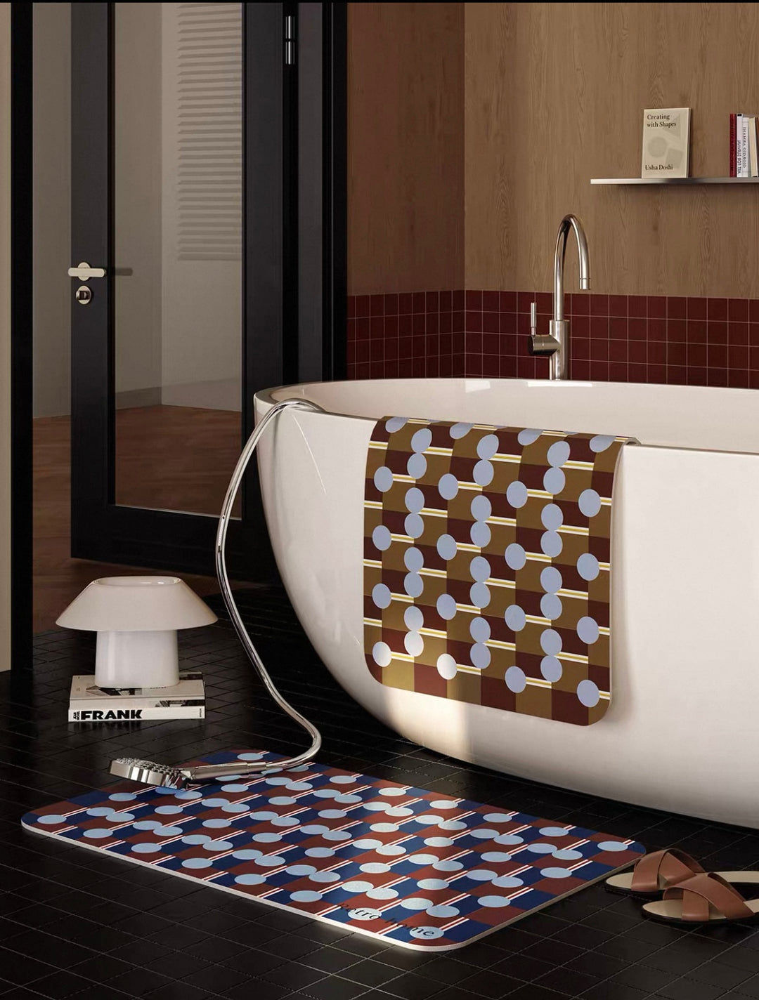 Rhythm Stripes & Dots Bathroom Mat