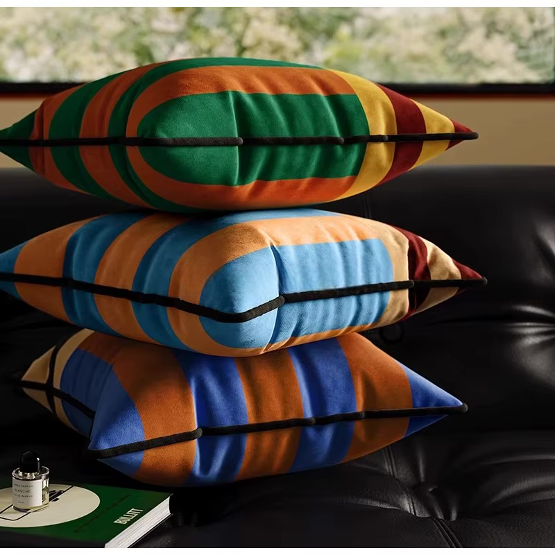 Multi Colored Retro Pillow Covers