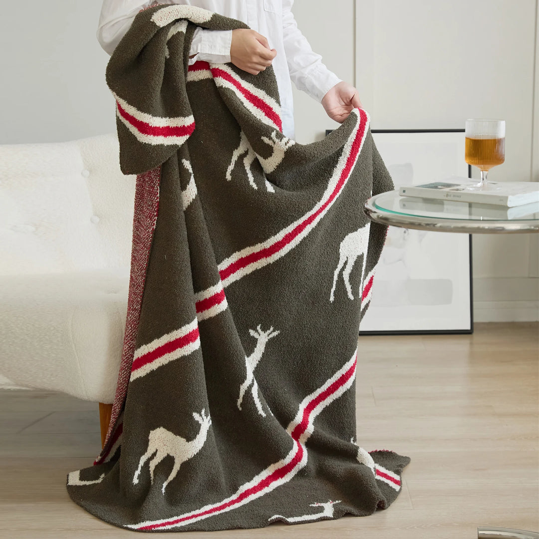 Deer Stripe Pattern Blanket | Deer Strip Blanket | itsdecorszn