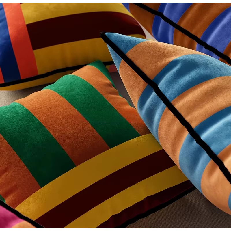 Multi Colored Retro Pillow Covers