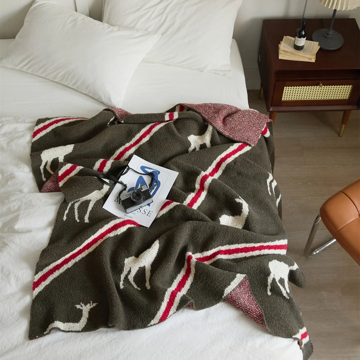 Deer Stripe Pattern Blanket | Deer Strip Blanket | itsdecorszn