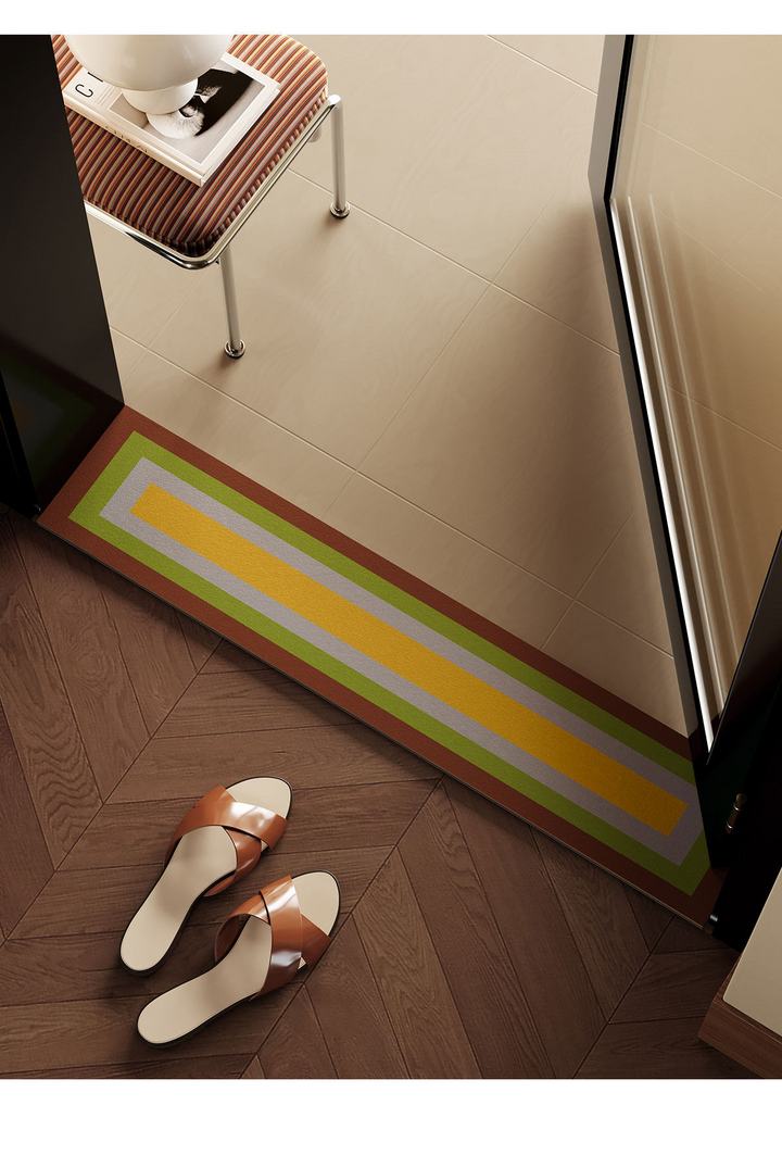 Retro Square Gradient Pattern Narrow Door Mat