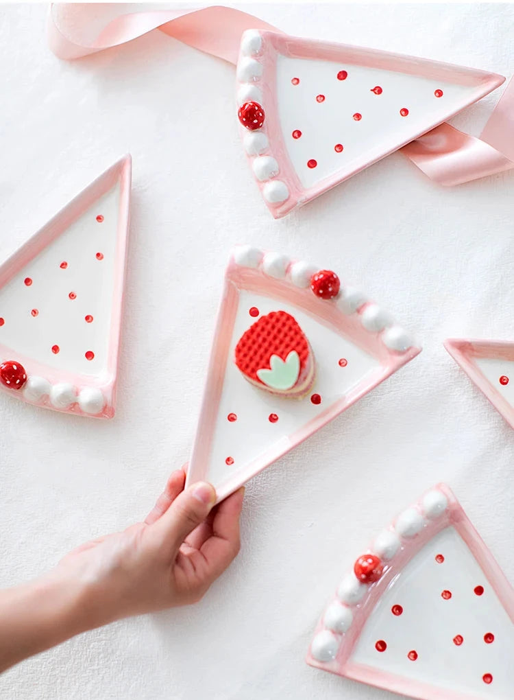 Strawberry Cake Plate Set