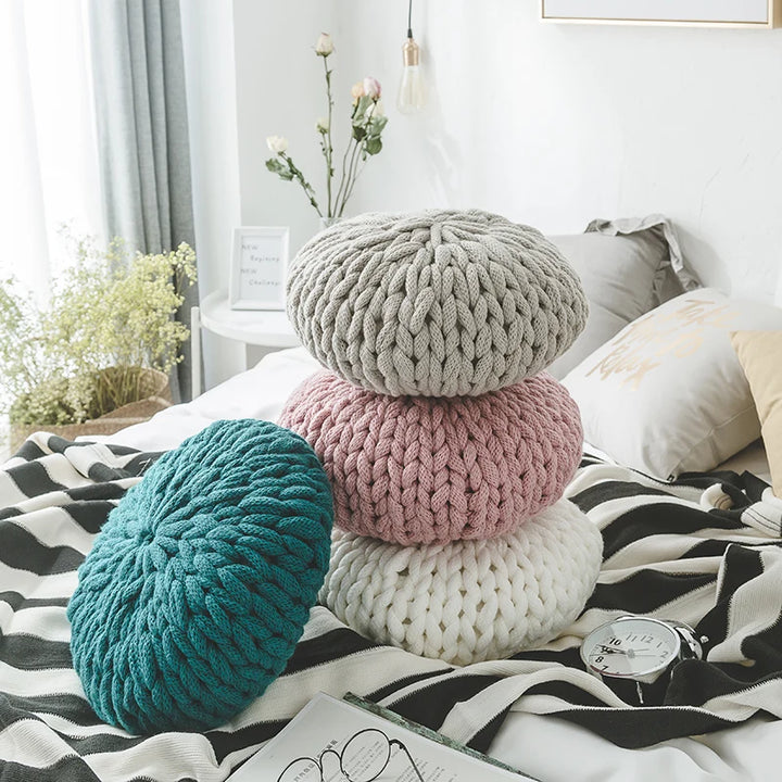 Round Knit Pillow