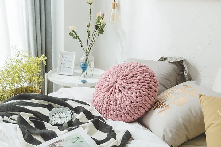 Round Knit Pillow