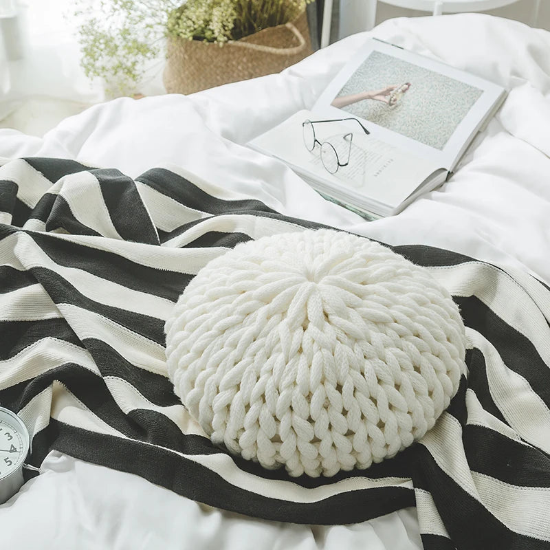 Round Knit Pillow