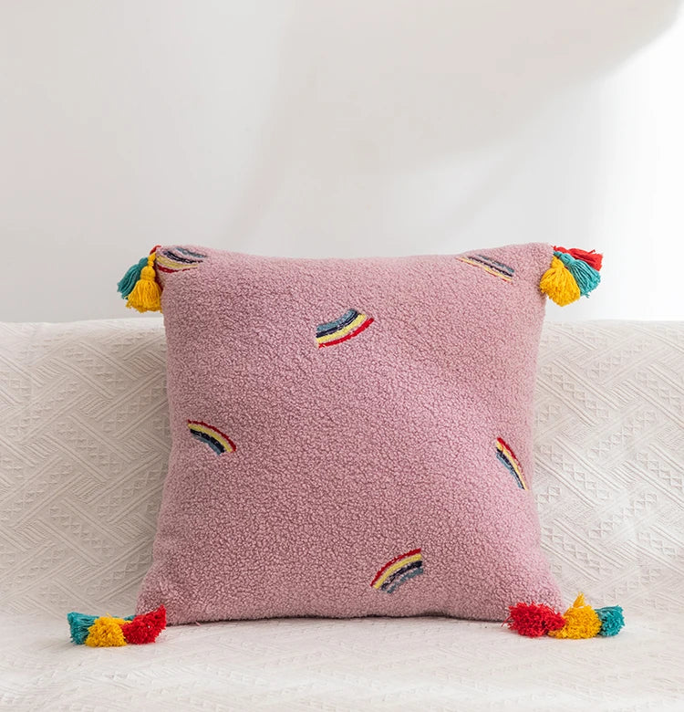 Embroidery Tassel Pillow Covers