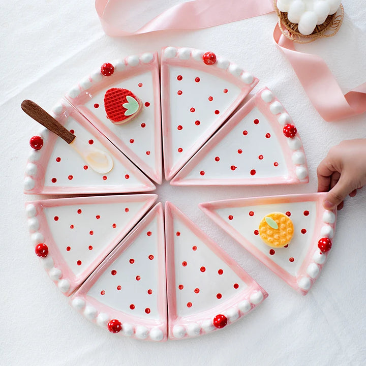 Strawberry Cake Plate Set