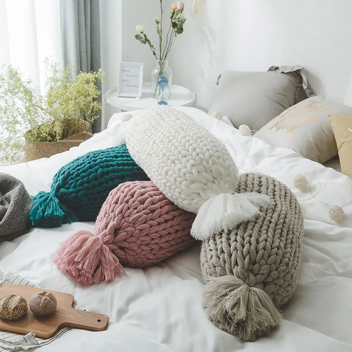 Candy Shaped Knit Pillow