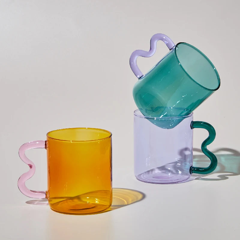 Wavy Handle Mugs