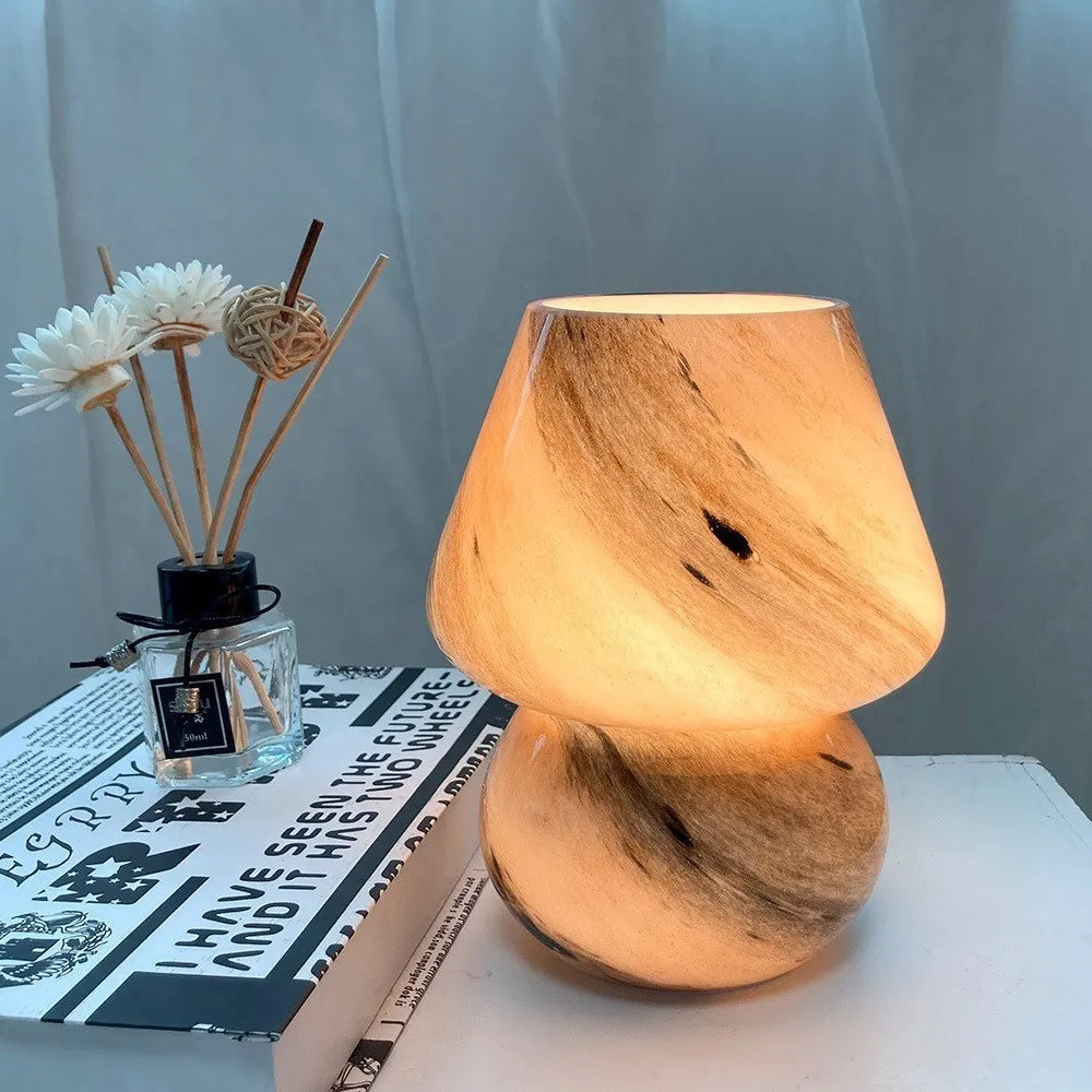 Handmade Striped Mushroom Lamp