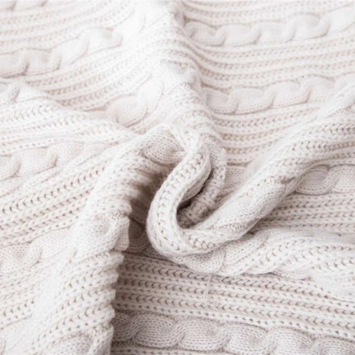 Stripe Knitted Blanket with Tassels