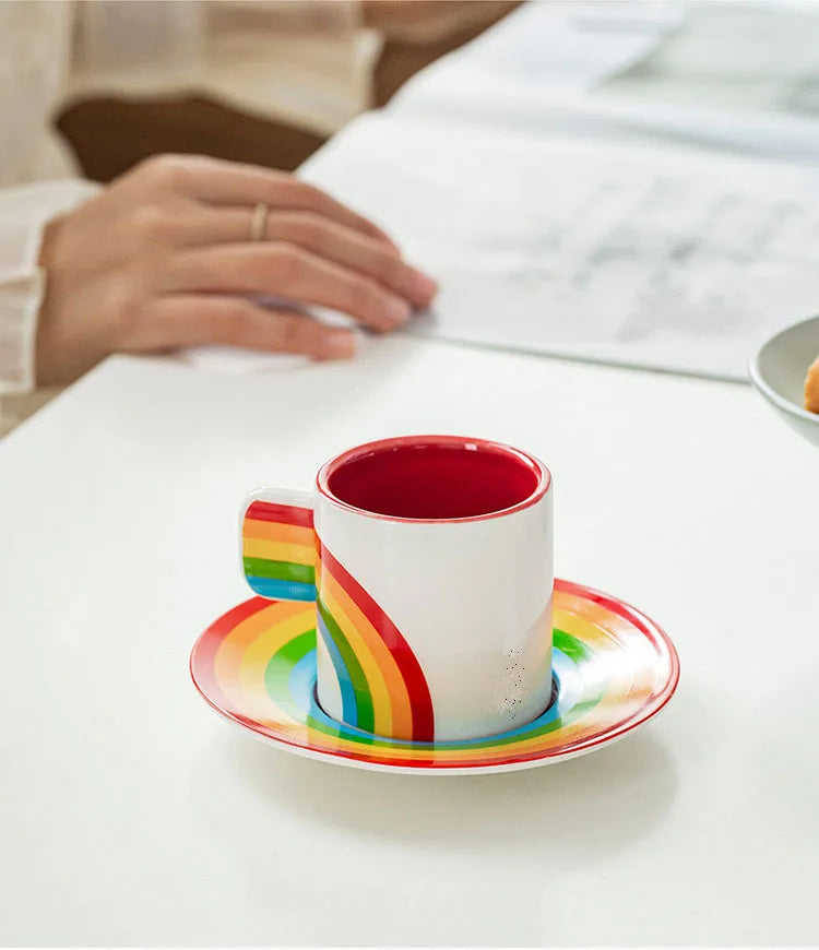 Rainbow Mug & Saucer