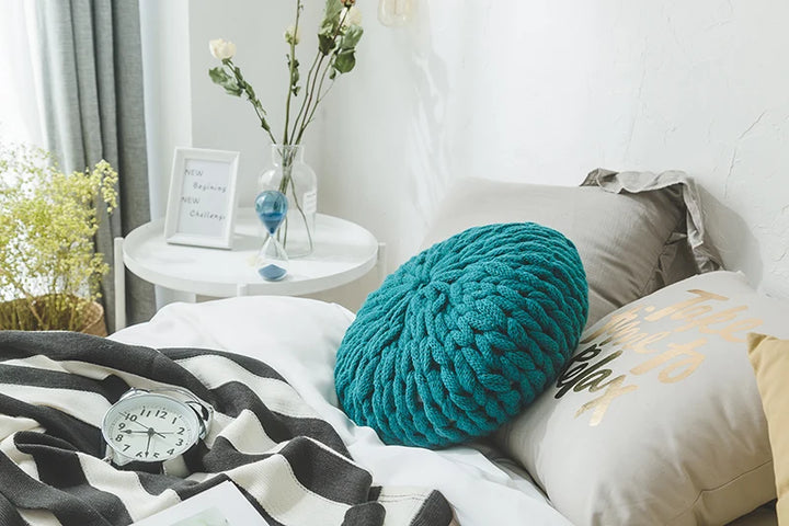 Round Knit Pillow