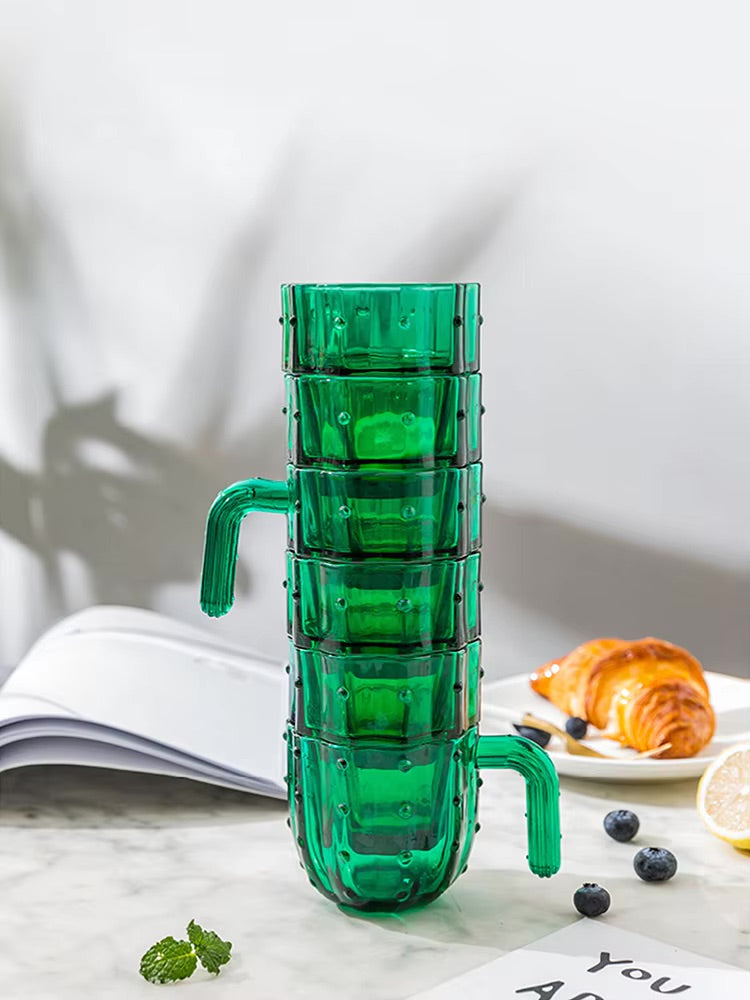 Green Cactus Glassware Set