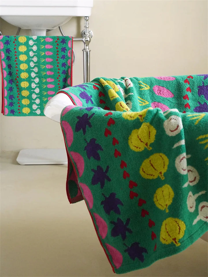 Vegetable Pattern Towels