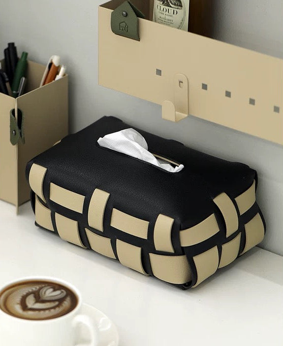 Leather Color Block Tissue Cover