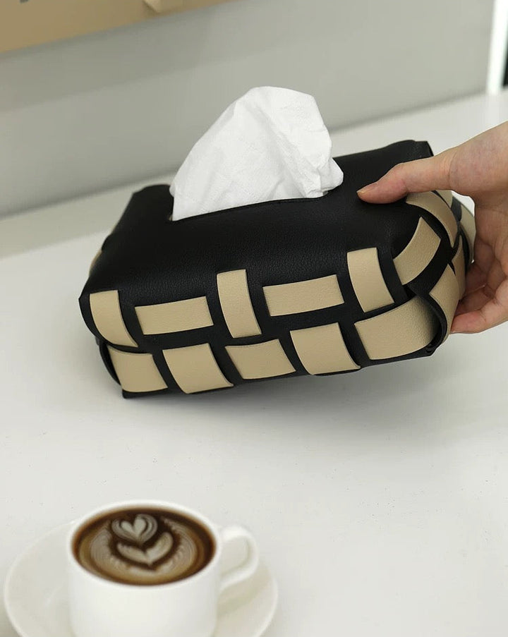 Leather Color Block Tissue Cover