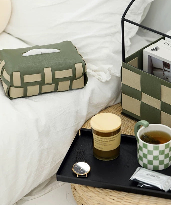 Leather Color Block Tissue Cover