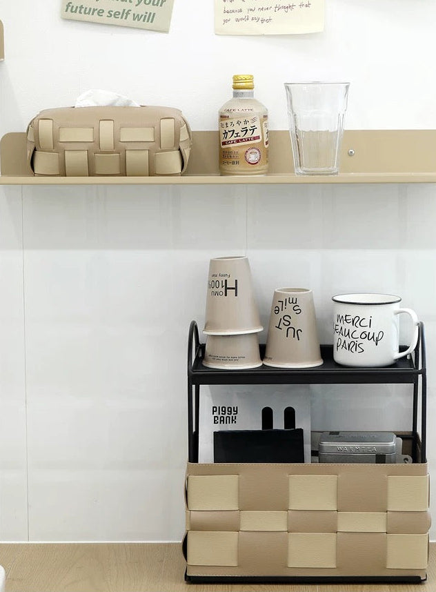 Leather Color Block Tissue Cover