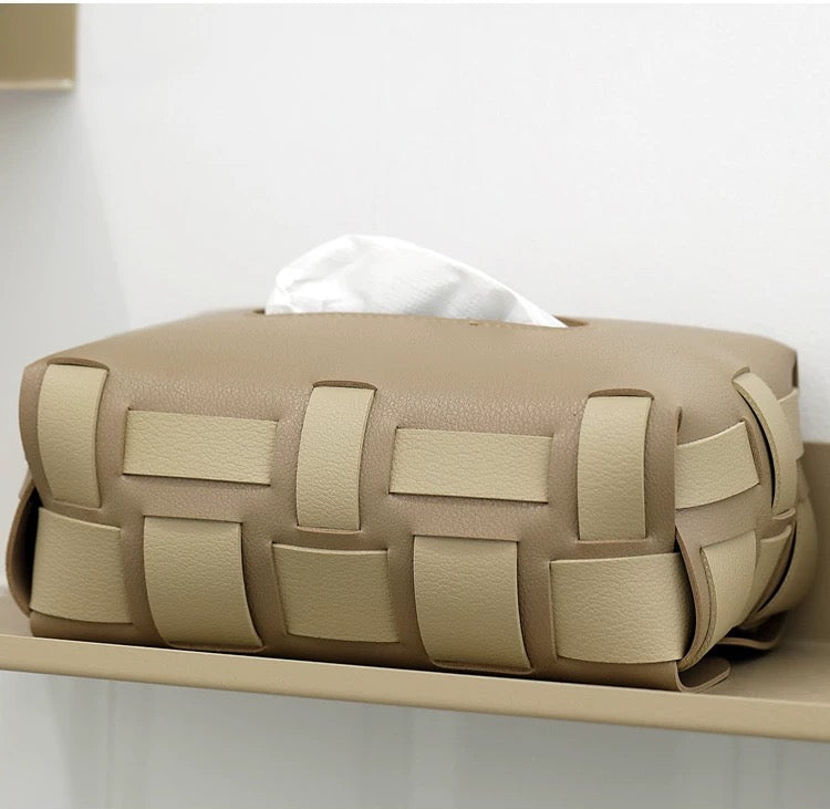 Leather Color Block Tissue Cover
