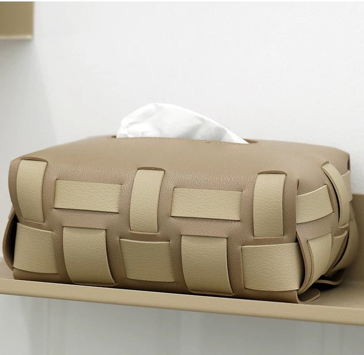 Leather Color Block Tissue Cover