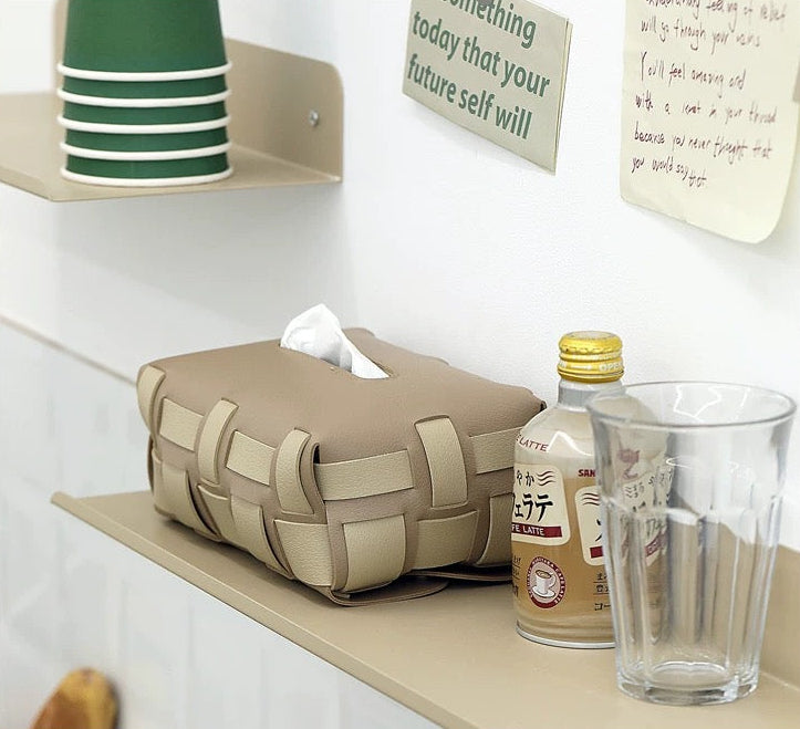 Leather Color Block Tissue Cover