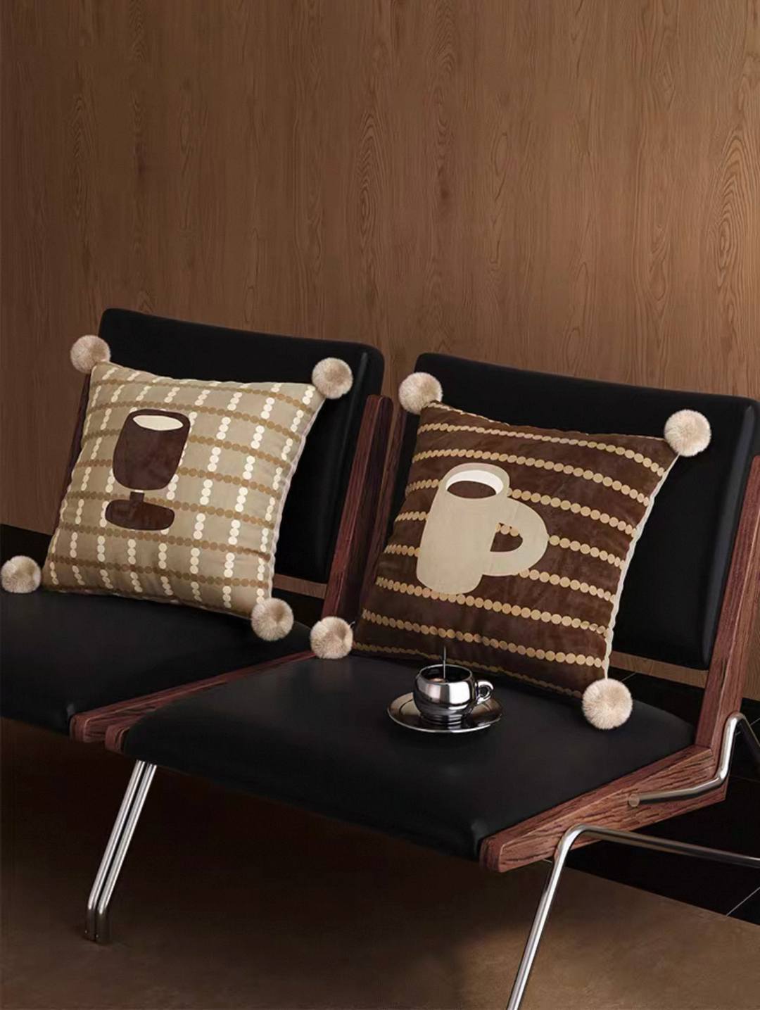 Brown Cartoon Striped Pillows
