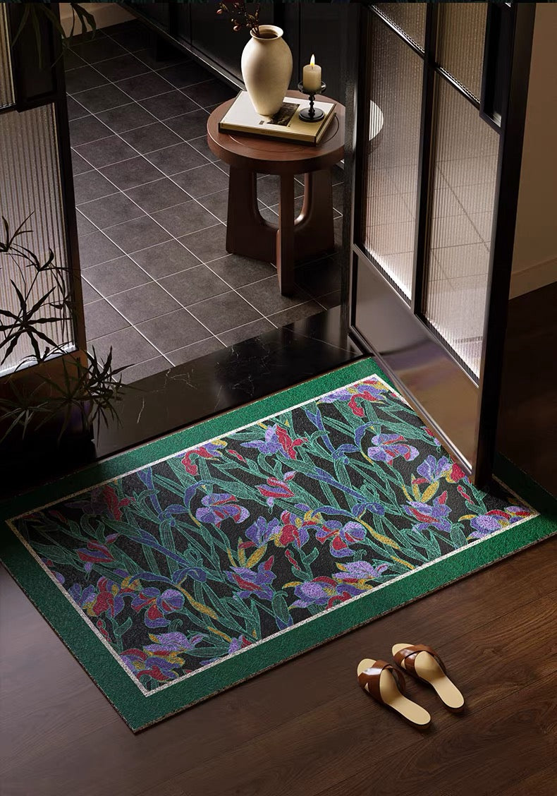 Iris Flower Entryway Door Mat