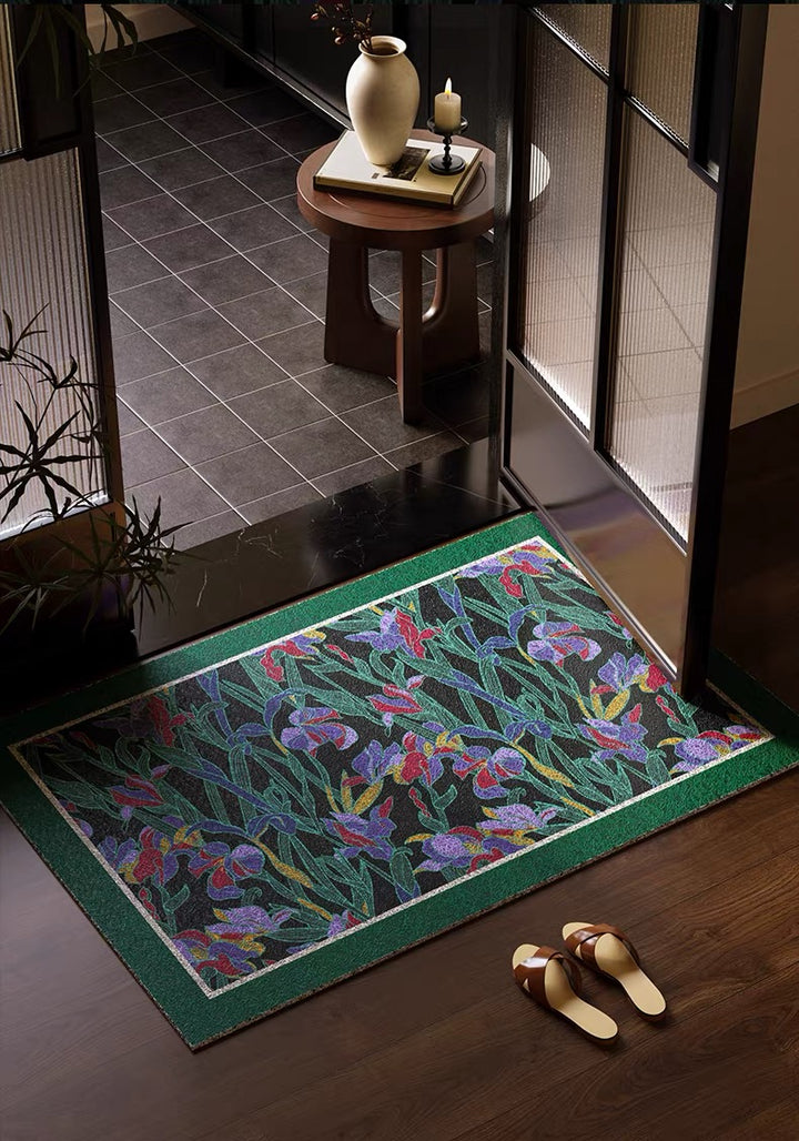 Iris Flower Entryway Door Mat