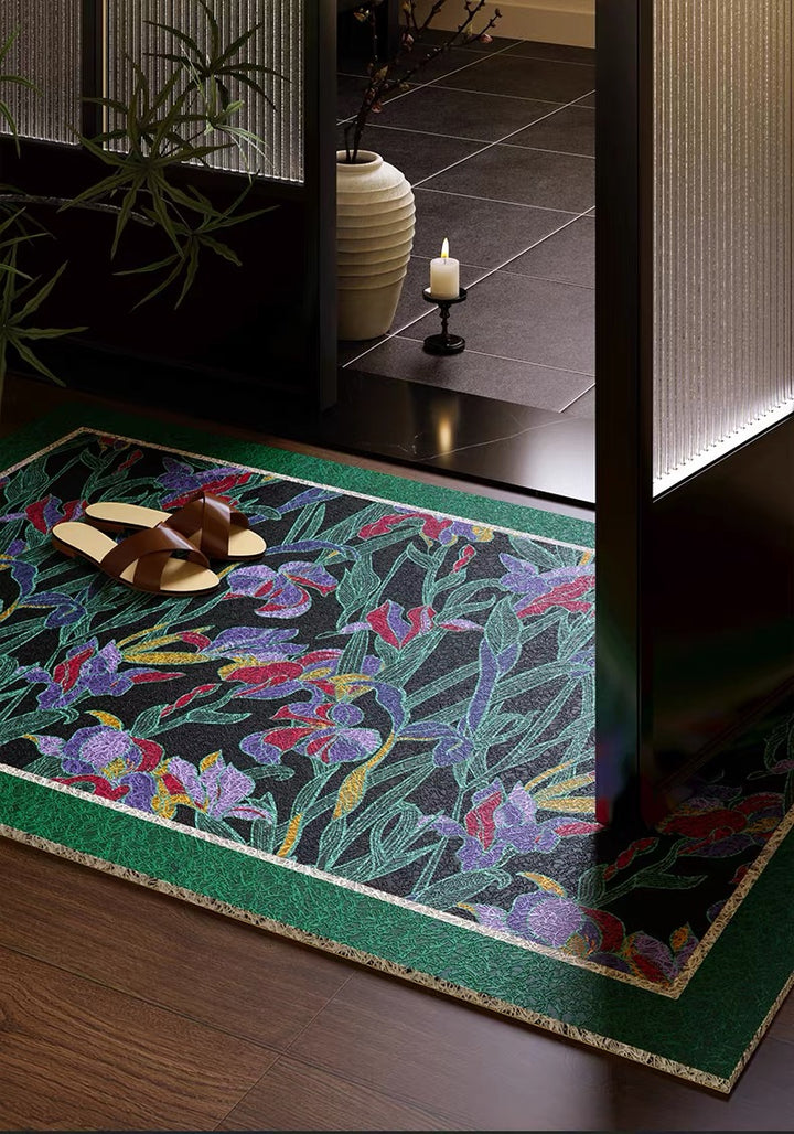 Iris Flower Entryway Door Mat