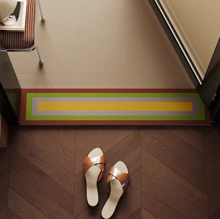 Retro Square Gradient Pattern Narrow Door Mat
