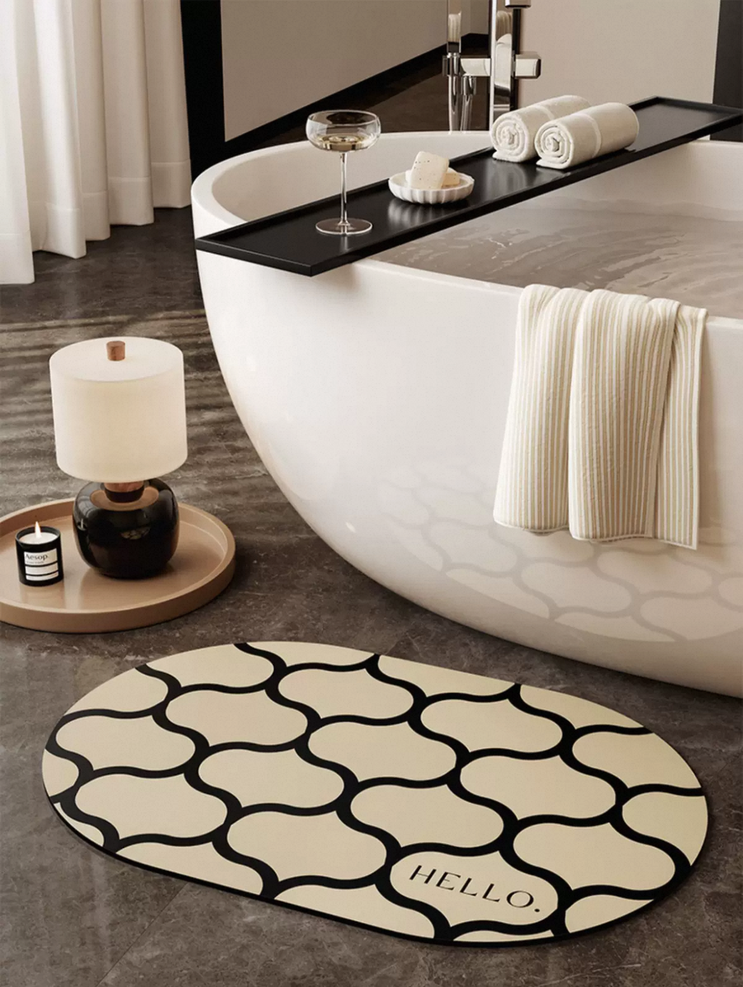 Moroccan Pattern Bathroom Mat