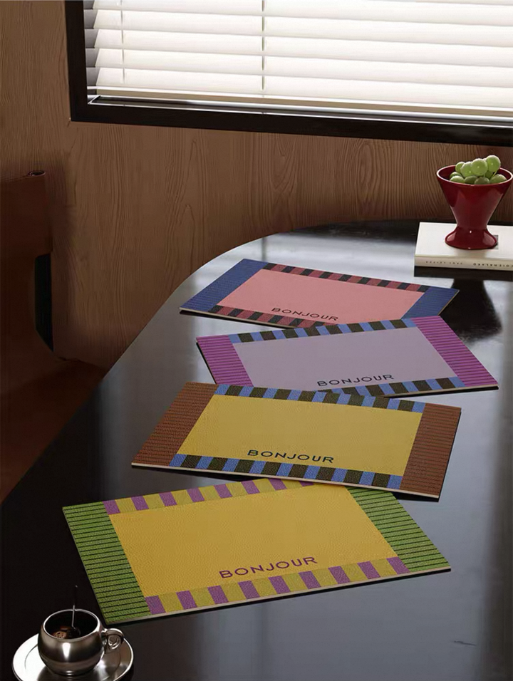 Bonjour Color Block Placemats Set