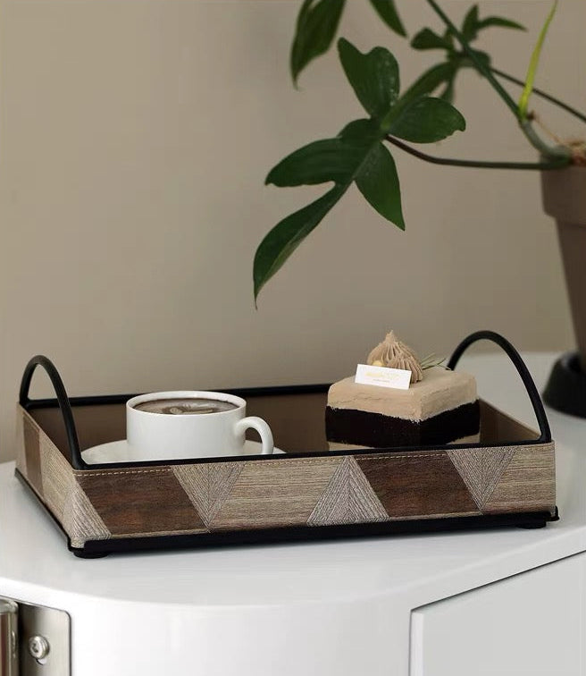 Wood Style Leather Basket Set