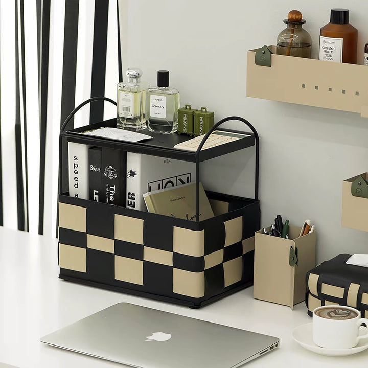Checkerboard Tier Storage Basket