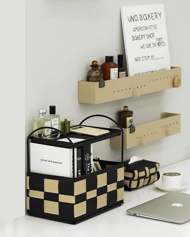 Checkerboard Tier Storage Basket