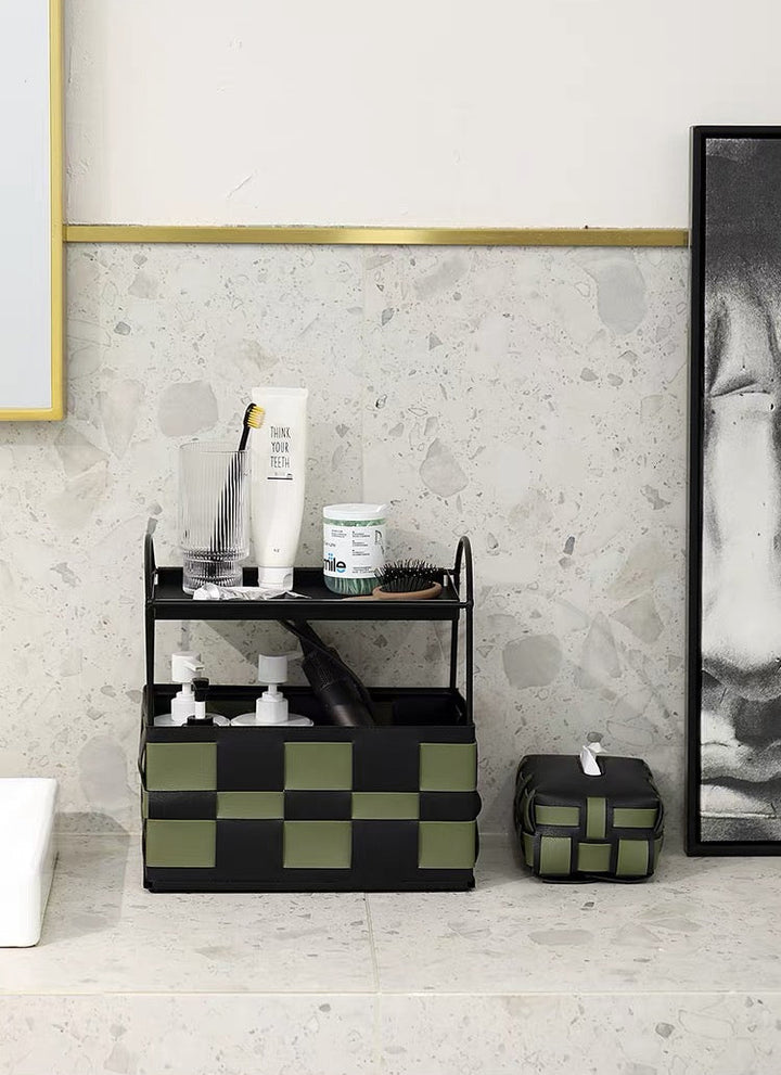 Checkerboard Tier Storage Basket
