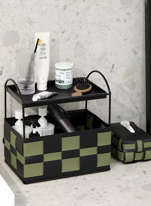 Checkerboard Tier Storage Basket
