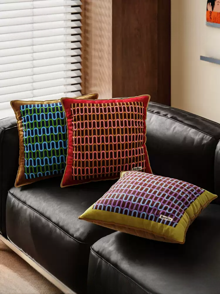 Wavy Hello Lined Pillows