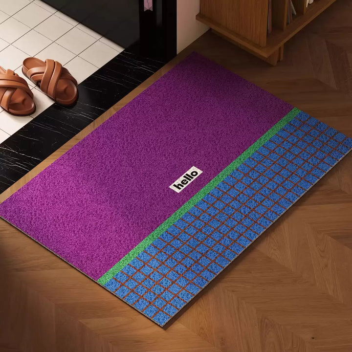 Hello Grid Combo Door Mat