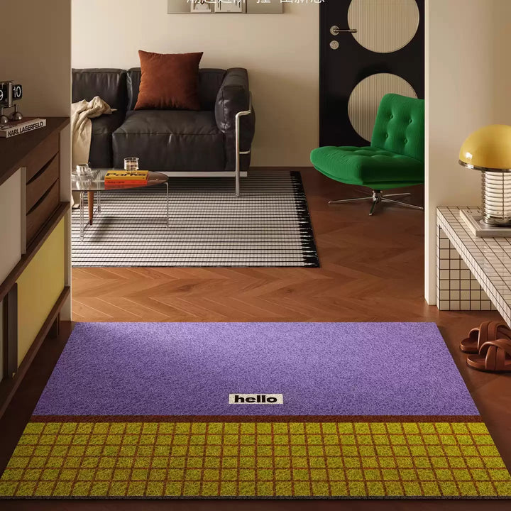 Hello Grid Combo Door Mat