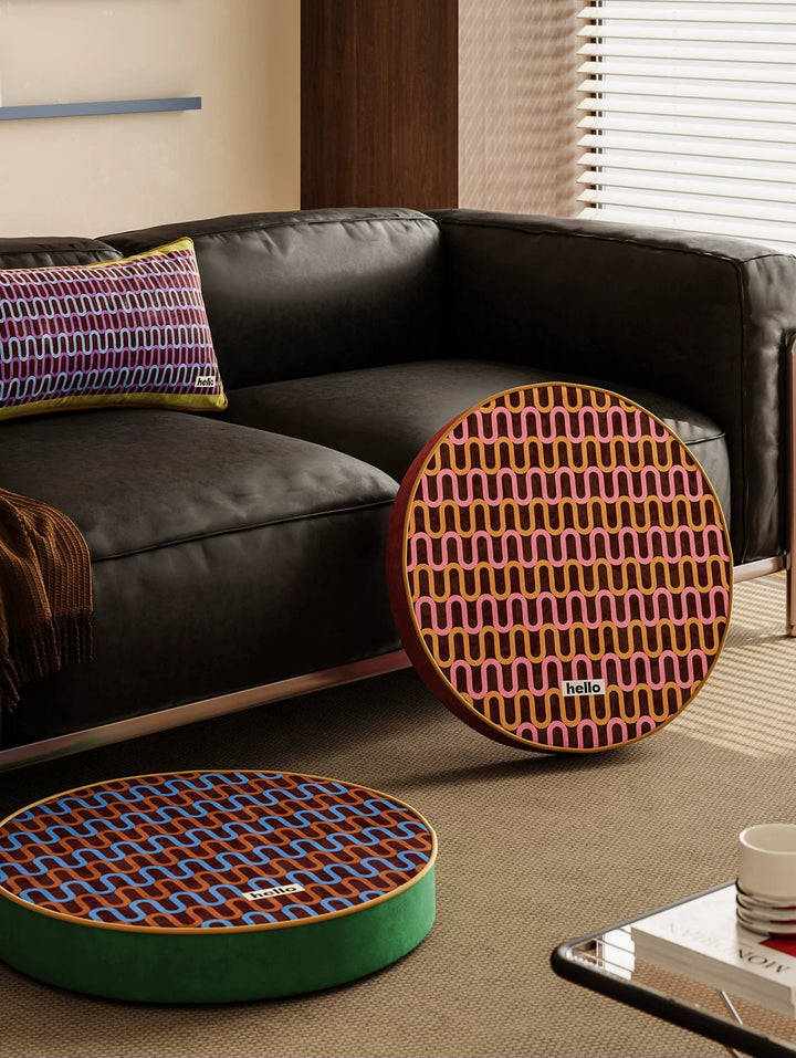 Wavy Hello Lined Seat Cushion
