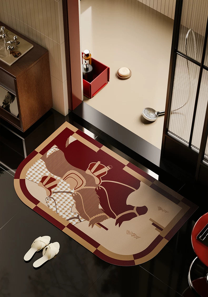 Cloud Three Horse Bathroom Mat