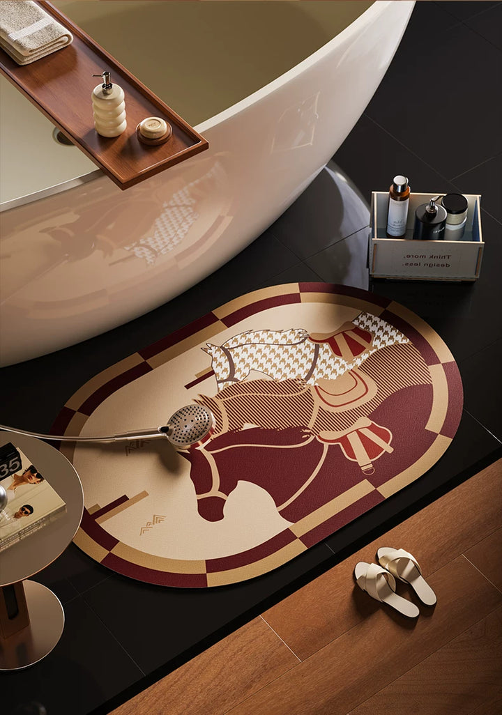 Cloud Three Horse Bathroom Mat