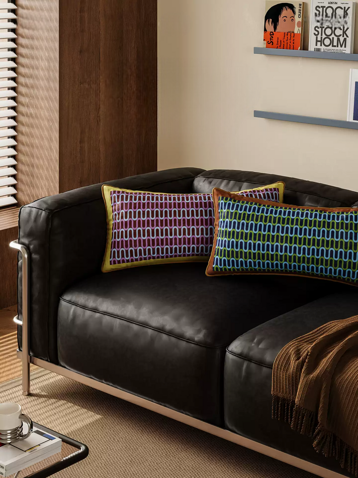 Wavy Hello Lined Lumbar Pillows